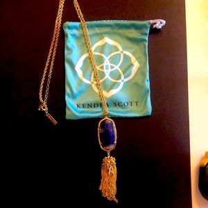 Kendra Scott lapis pendant with gold chain